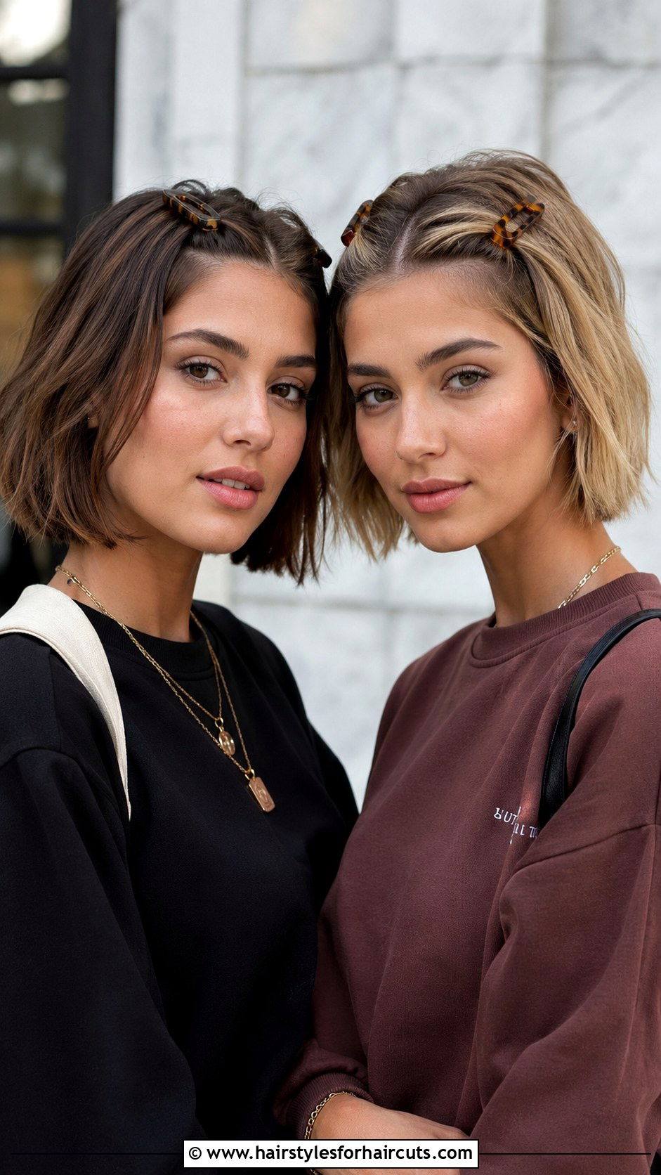 Two Mini Clips Side By Side - 25 short hair hairstyles with mini claw clips - 25 short hair hairstyles with mini claw clips