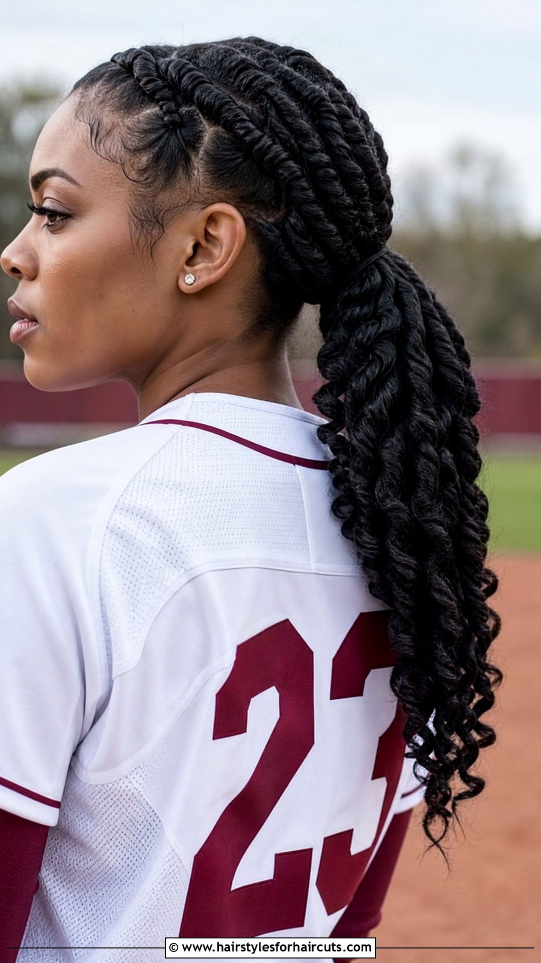 Two Strand Twist Ponytail With Extensions - 25 softball hairstyles with fake hair - 25 softball hairstyles with fake hair