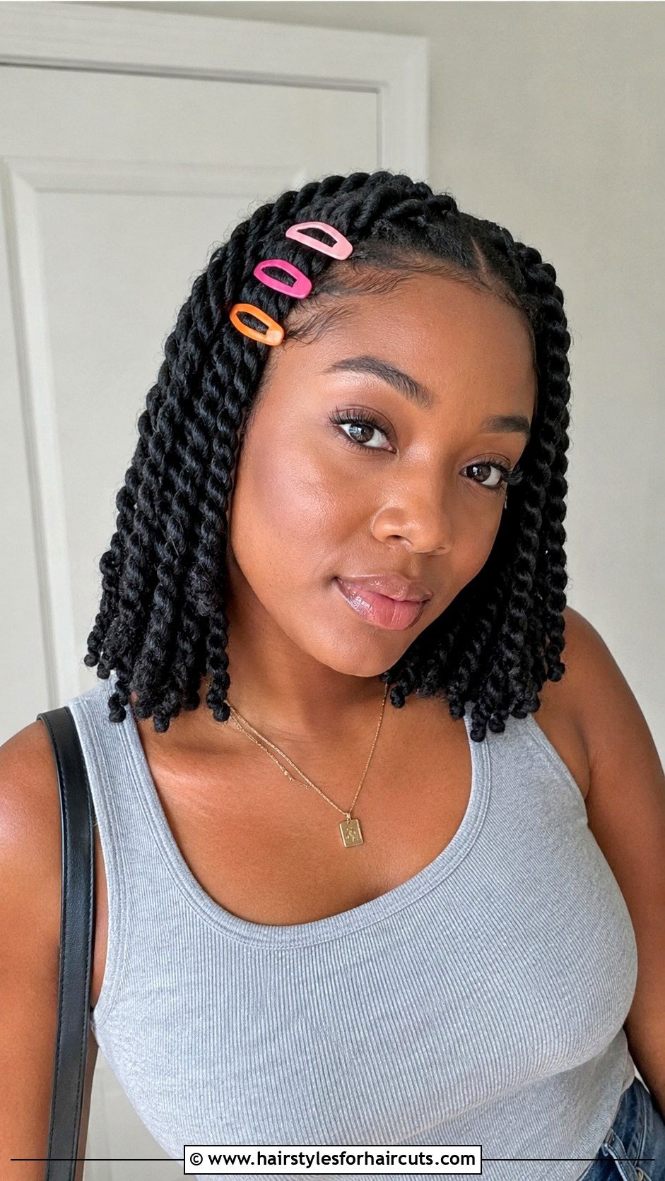 Two Strand Twists With Snap Clips - 25 barrette hairstyles black hair - 25 barrette hairstyles black hair