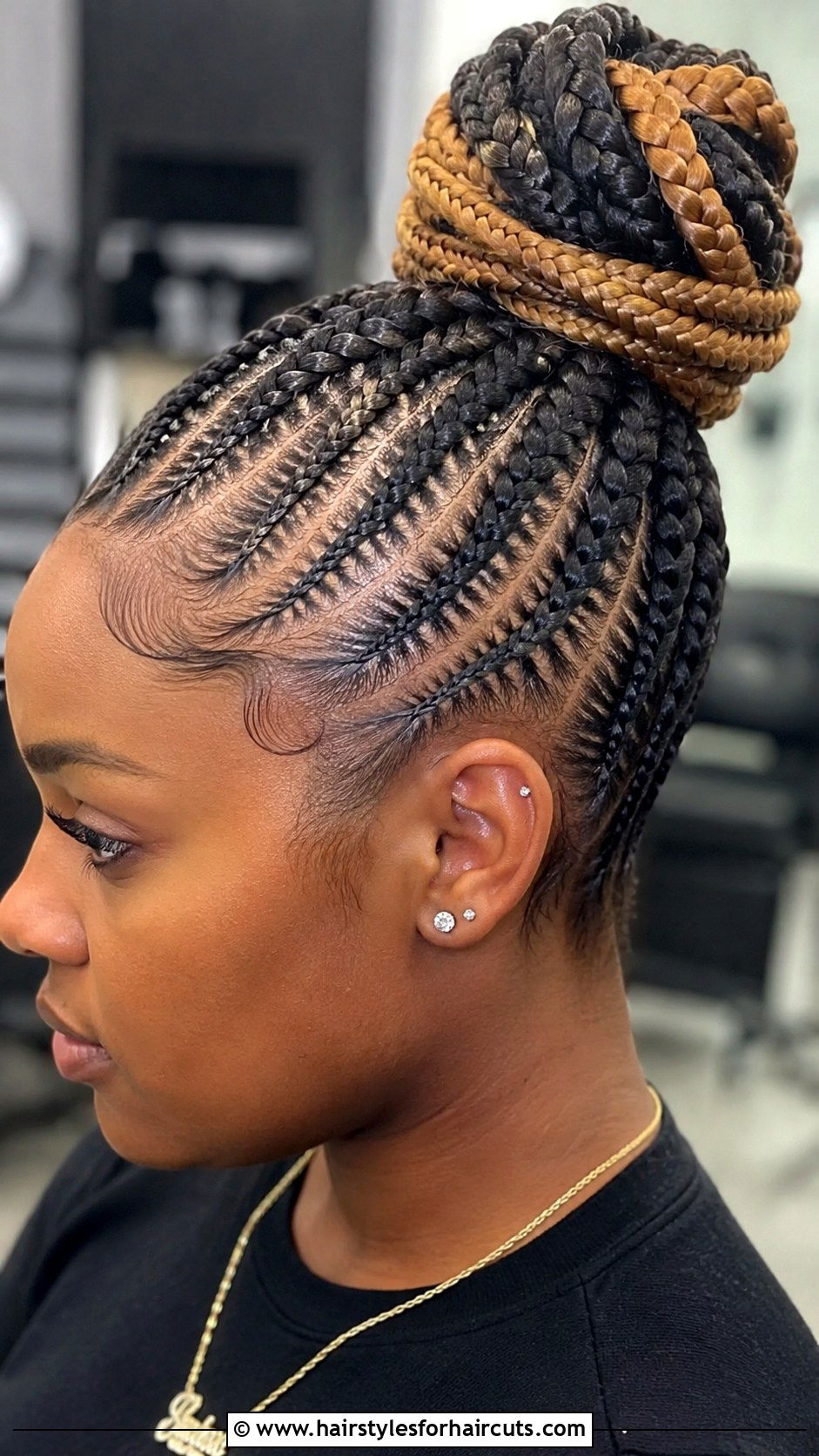 Two Tone Braided Ponytail Bun - 25 braided ponytail bun hairstyles for black hair - 25 braided ponytail bun hairstyles for black hair