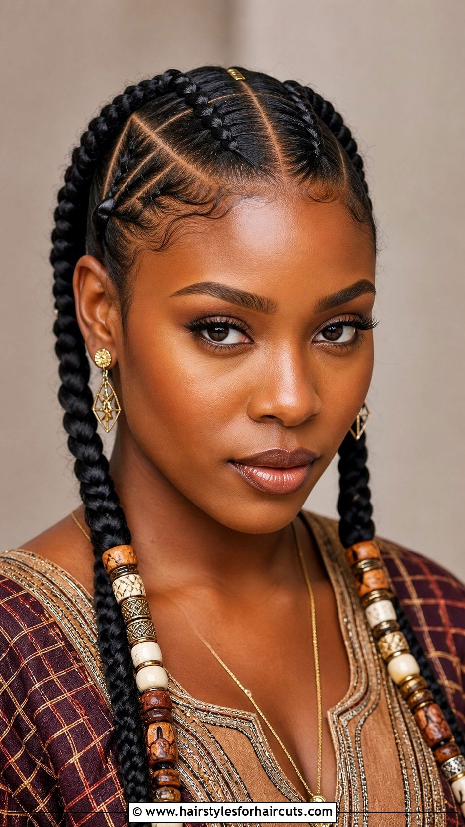 Two Tribal Braids - 25 two braids hairstyles black hair - 25 two braids hairstyles, black hair