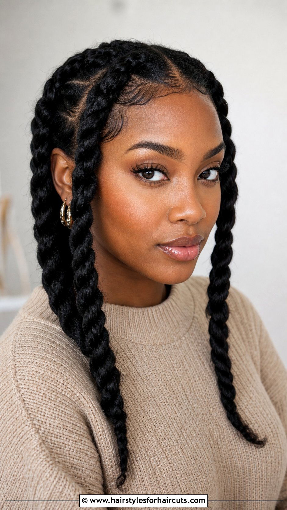 Two Twist Braids - 25 two braids hairstyles black hair - 25 two braids hairstyles, black hair