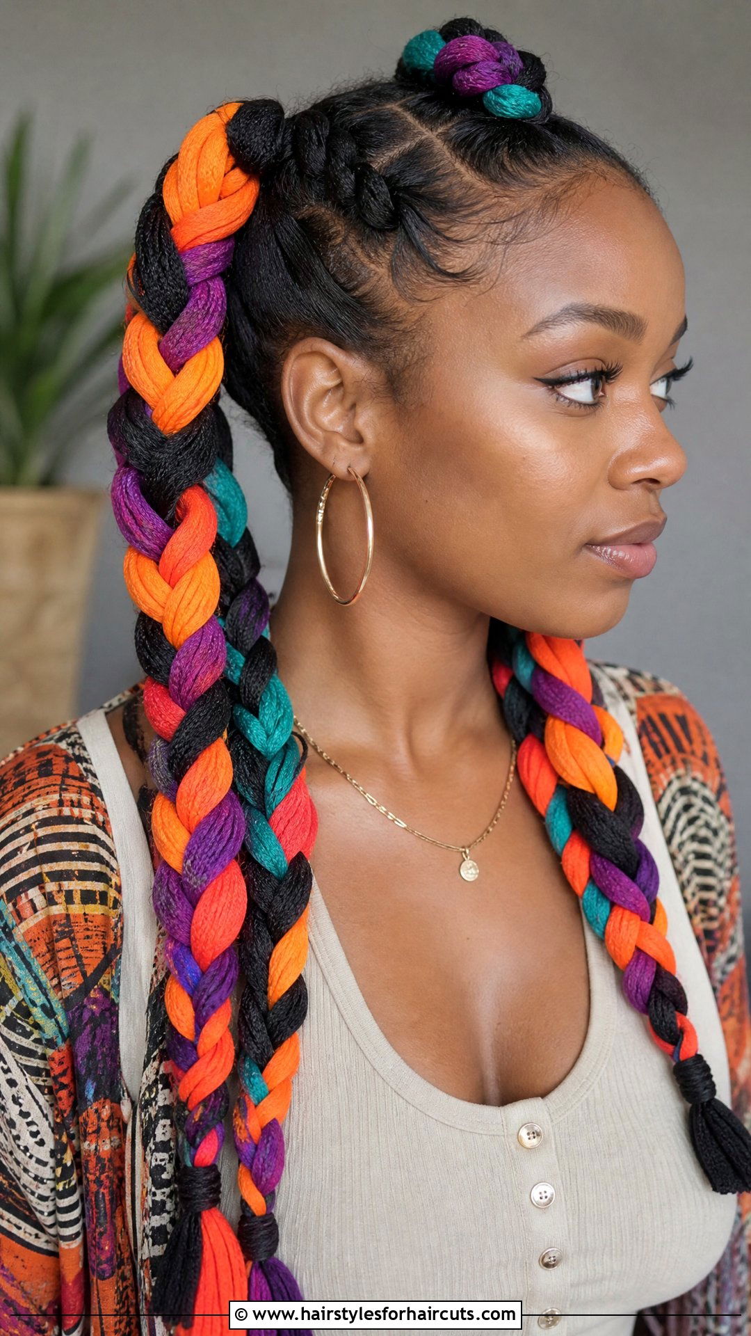 Two Yarn Braided Ponytails - 25 two ponytail hairstyles for black hair - 25 two ponytail hairstyles for black hair