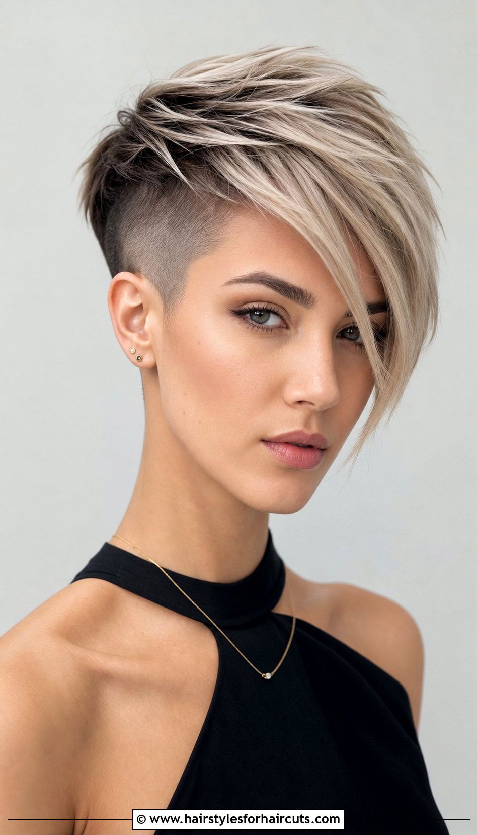 Undercut Pixie With Long Bangs - 25 round face front haircuts - 25 round face front haircuts