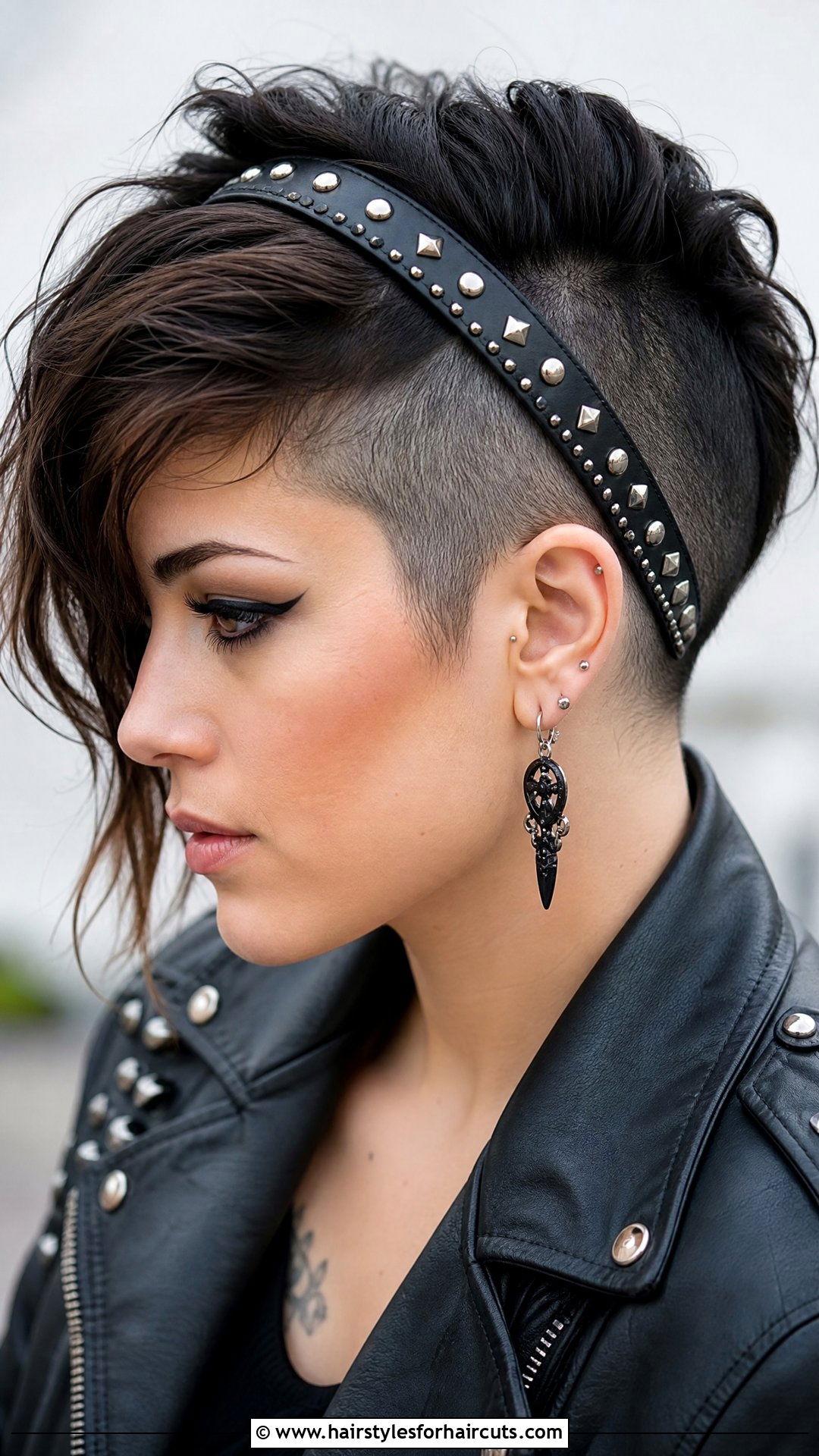 Undercut With Leather Headband - 25 headband hairstyles for short hair - 25 headband hairstyles for short hair