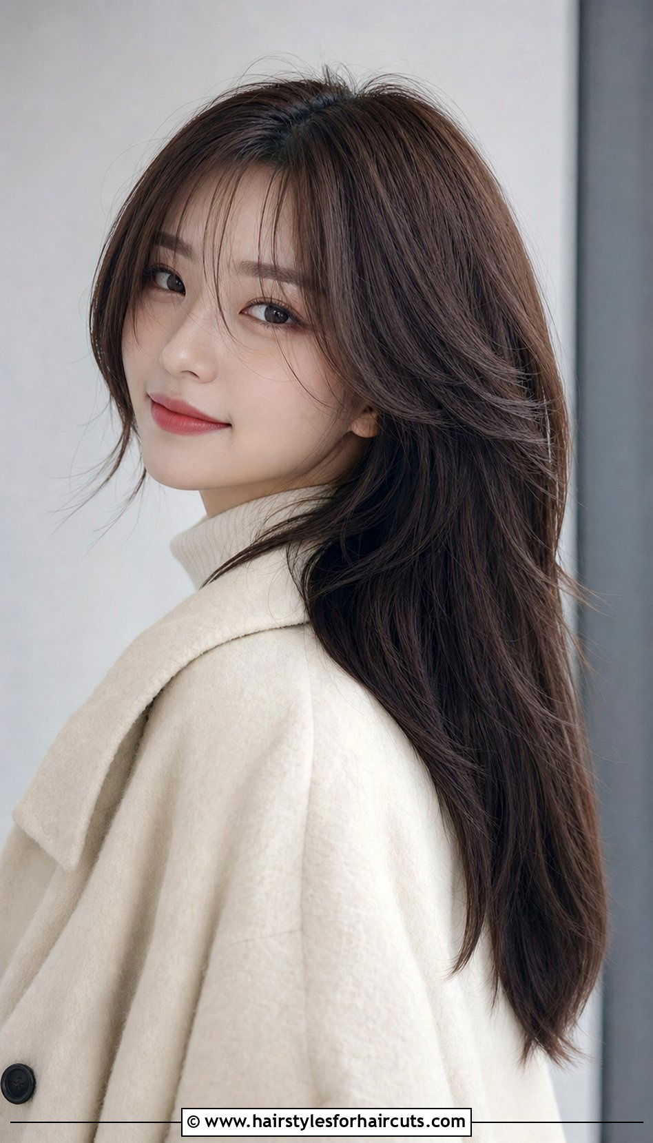 V Cut Layers With Wispy Bangs - 25 haircuts with bangs and layers - 25 haircuts with bangs and layers