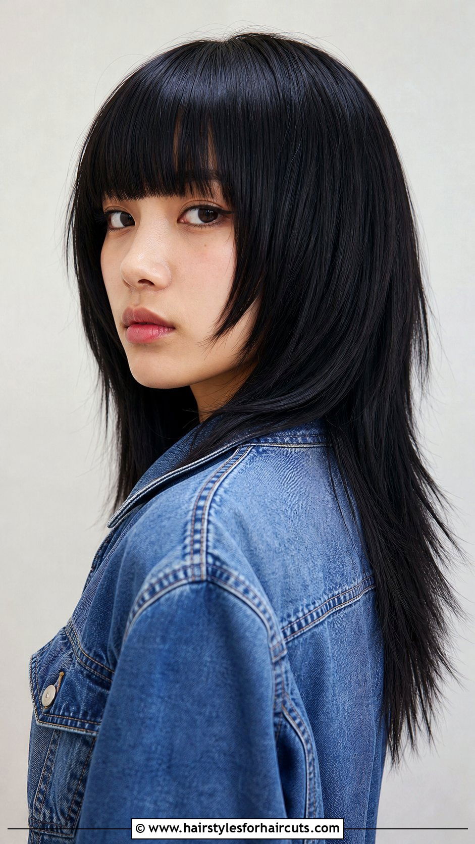V Cut Long Emo Haircut With Heavy Fringe - 25 long hair layered emo haircuts - 25 long hair layered emo haircuts