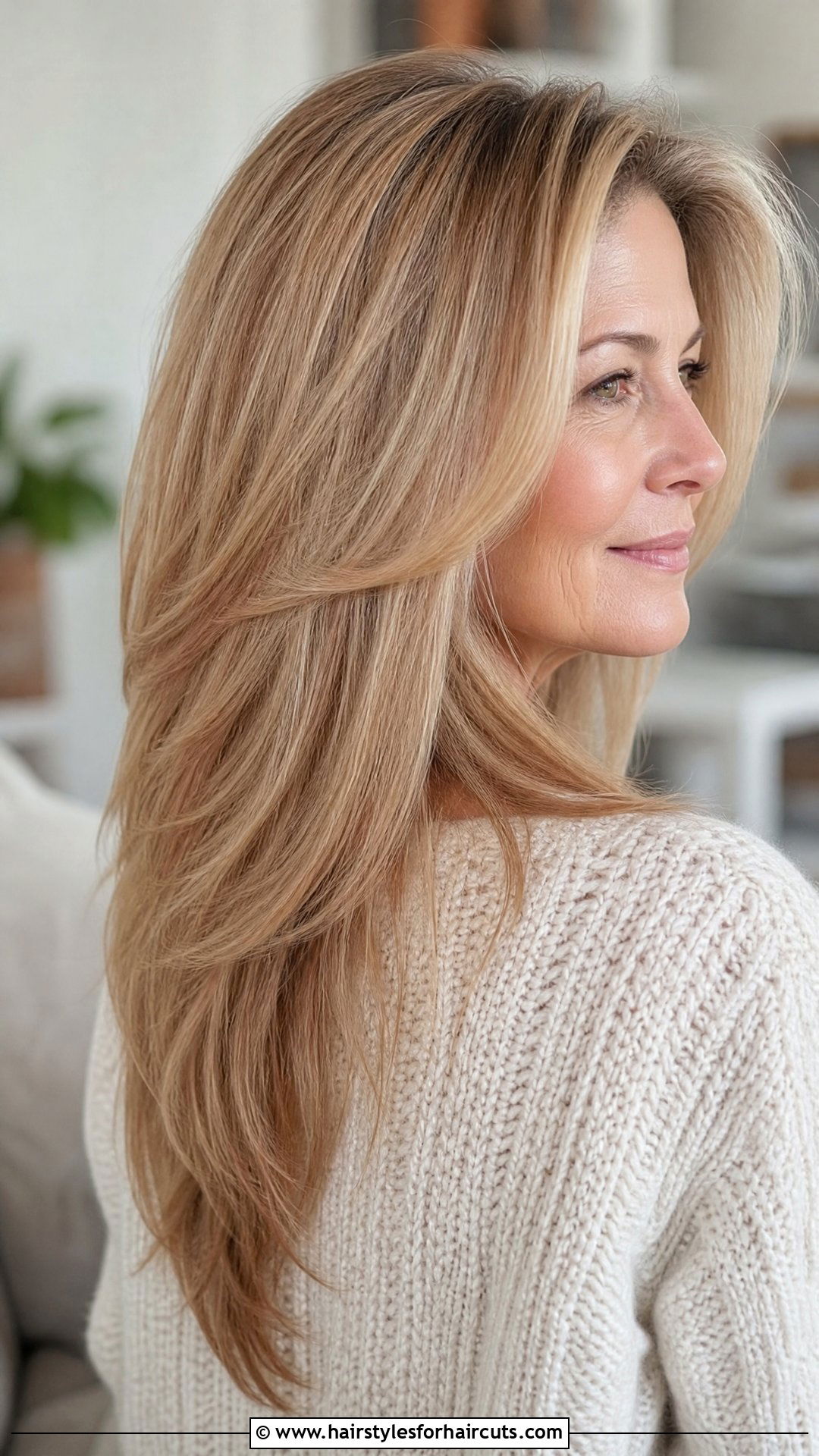 V Cut Long Hair - 25 women hairstyles over 50 - 25 women hairstyles over 50