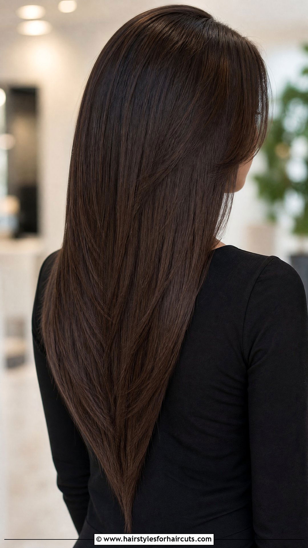 V Cut Long Layered Haircut - 25 layered long haircuts - 25 layered long haircuts