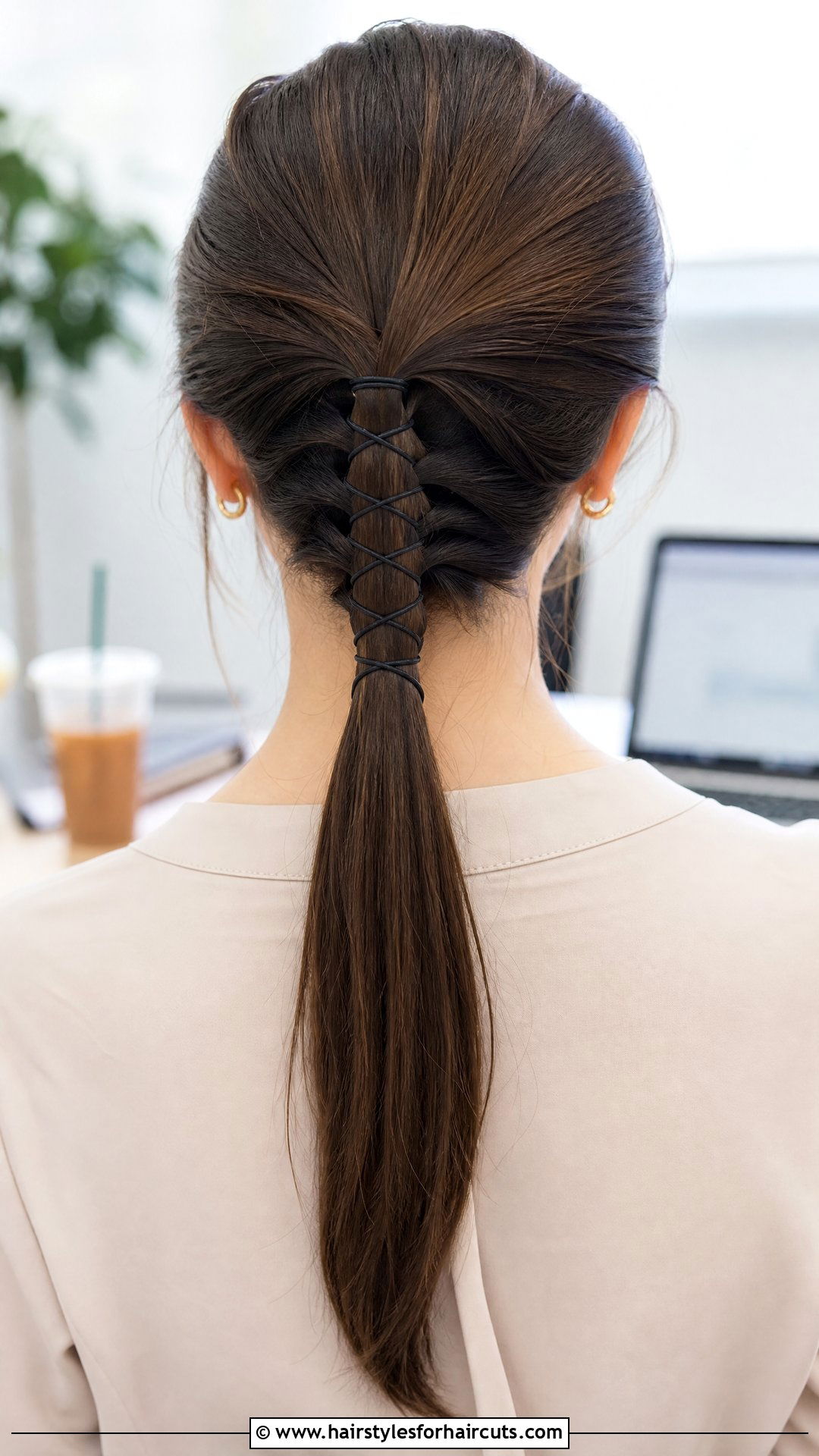 V Shape Rubber Band Hairstyle - 25 hairstyles with rubber bands for long hair - 25 hairstyles with rubber bands for long hair