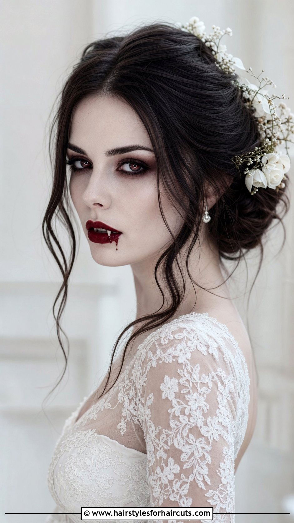 Vampire Bride Updo - 25 long hair vampire hairstyles - 25 long hair vampire hairstyles