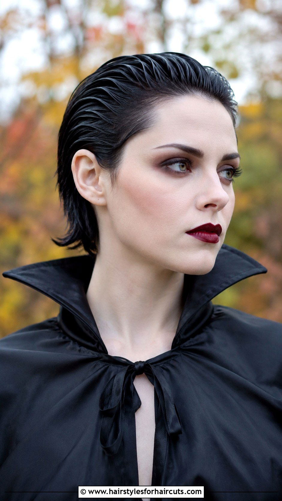 Vampire Slicked Back Short Hair - 25 cute halloween hairstyles for short hair - 25 cute halloween hairstyles for short hair