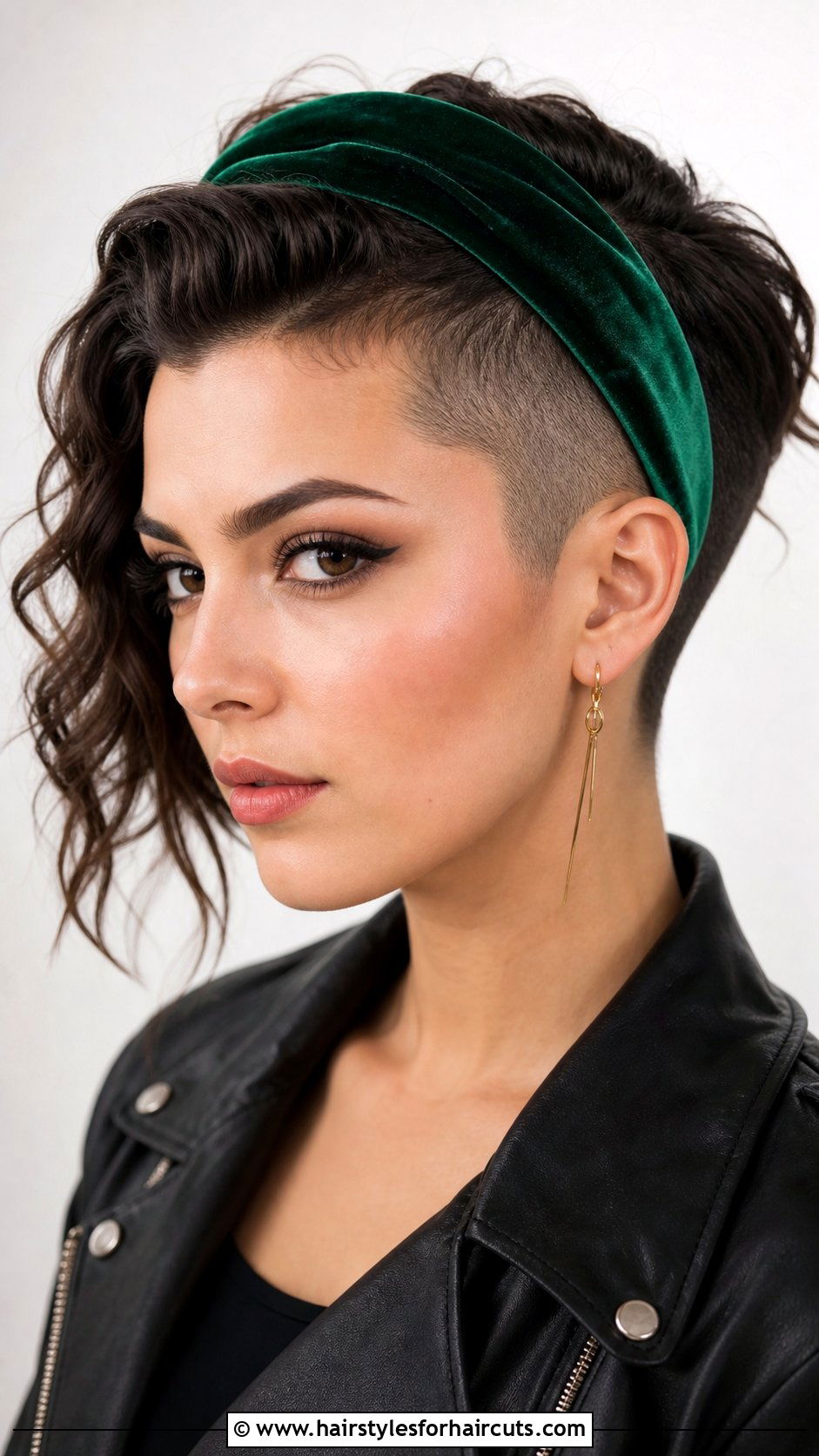 Velvet Headband With Undercut - 25 headband hairstyles short hair - 25 headband hairstyles short hair