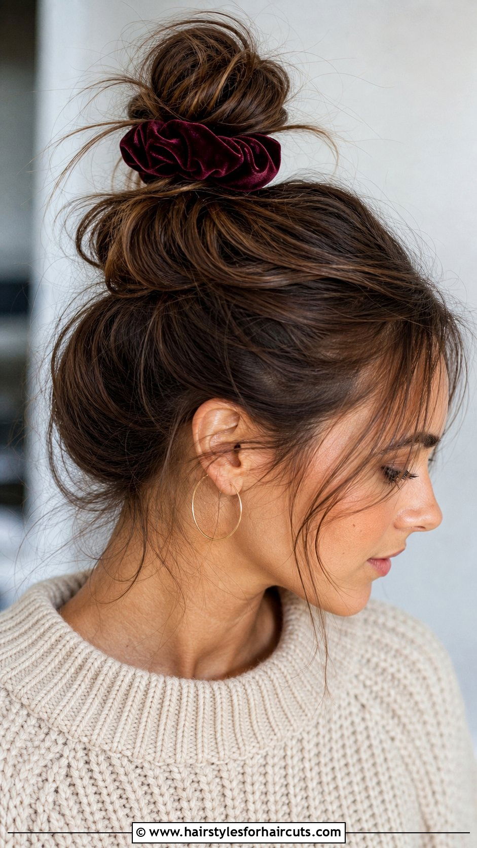 Velvet Scrunchie Messy Bun - 25 hair accessories for bun hairstyles - 25 hair accessories for bun hairstyles
