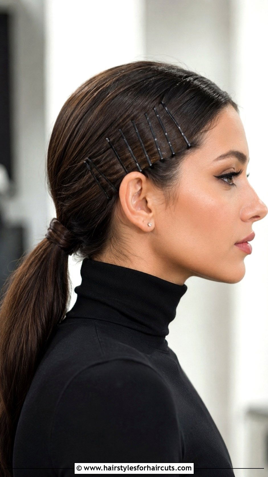 Vertical Bobby Pin Rows - 25 bobby pin hairstyles for long hair - 25 bobby pin hairstyles for long hair