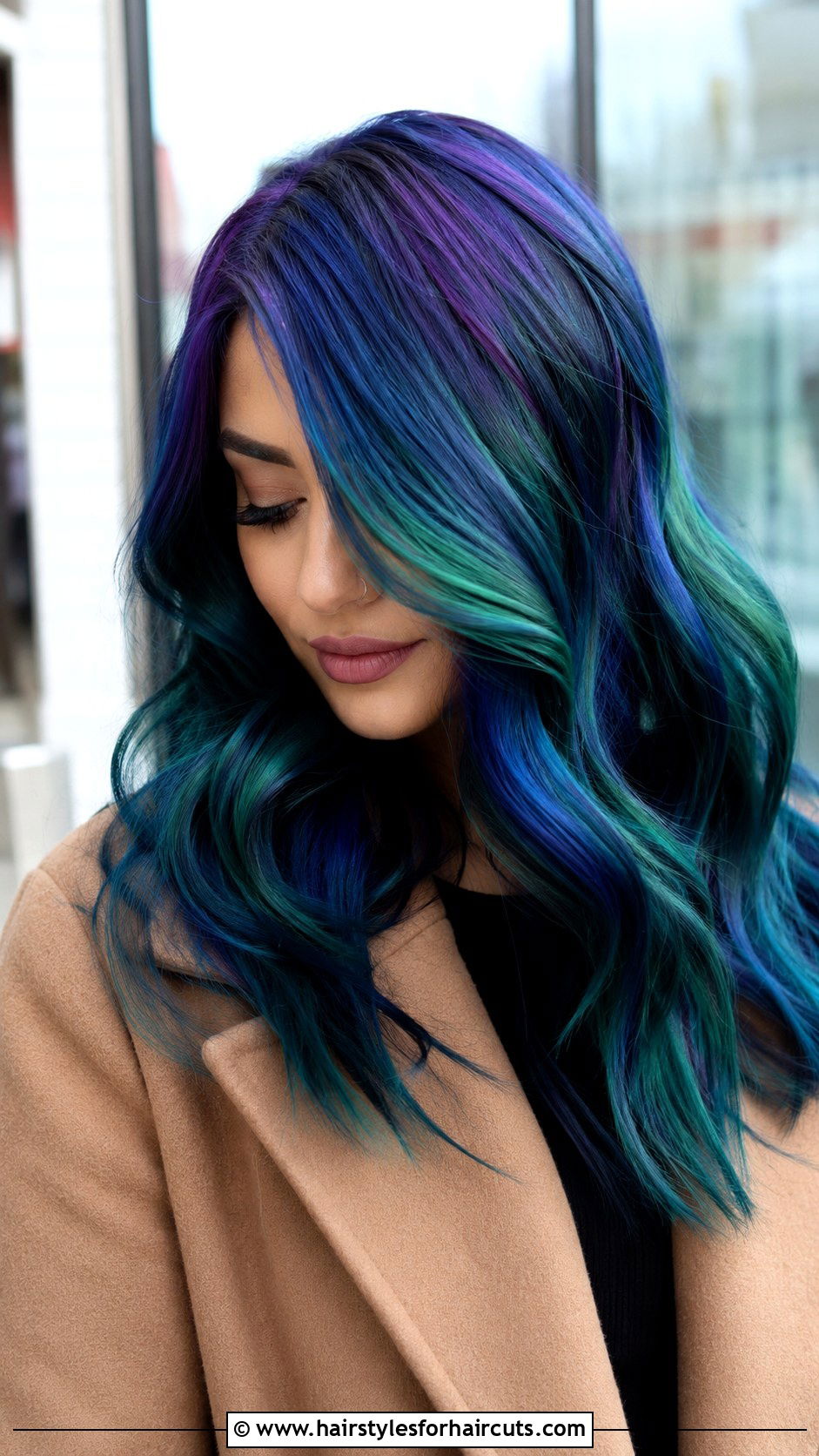 Vibrant Peacock Color Melt Hair - 25 peacock hairstyles - 25 peacock hairstyles