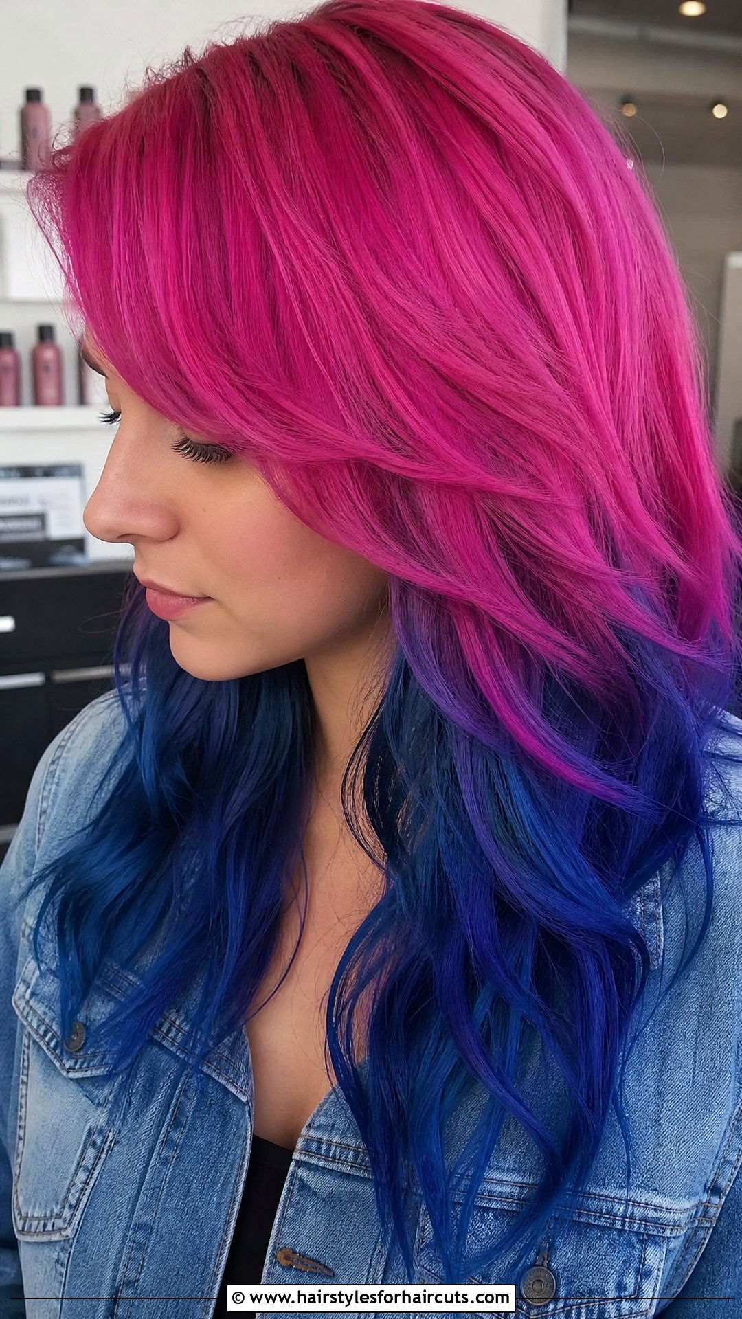 Vibrant Pink And Blue Layered Hair - 25 pink and blue hairstyles - 25 pink and blue hairstyles