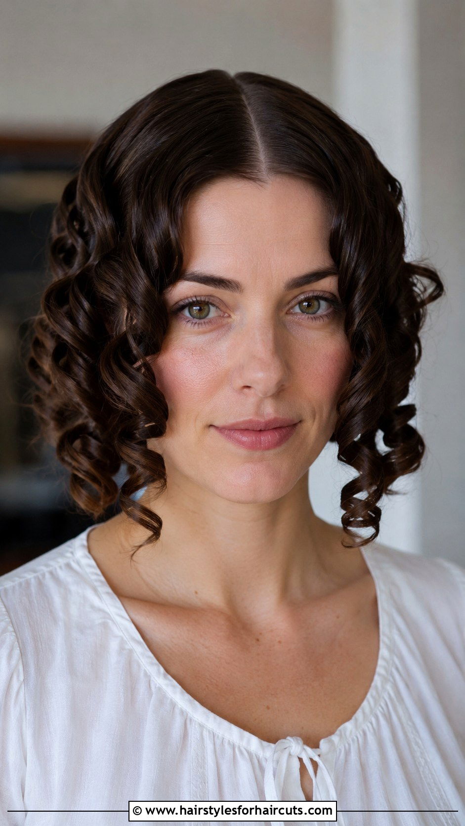 Victorian Center Part Curls - 25 easy victorian hairstyles for short hair - 25 easy victorian hairstyles for short hair