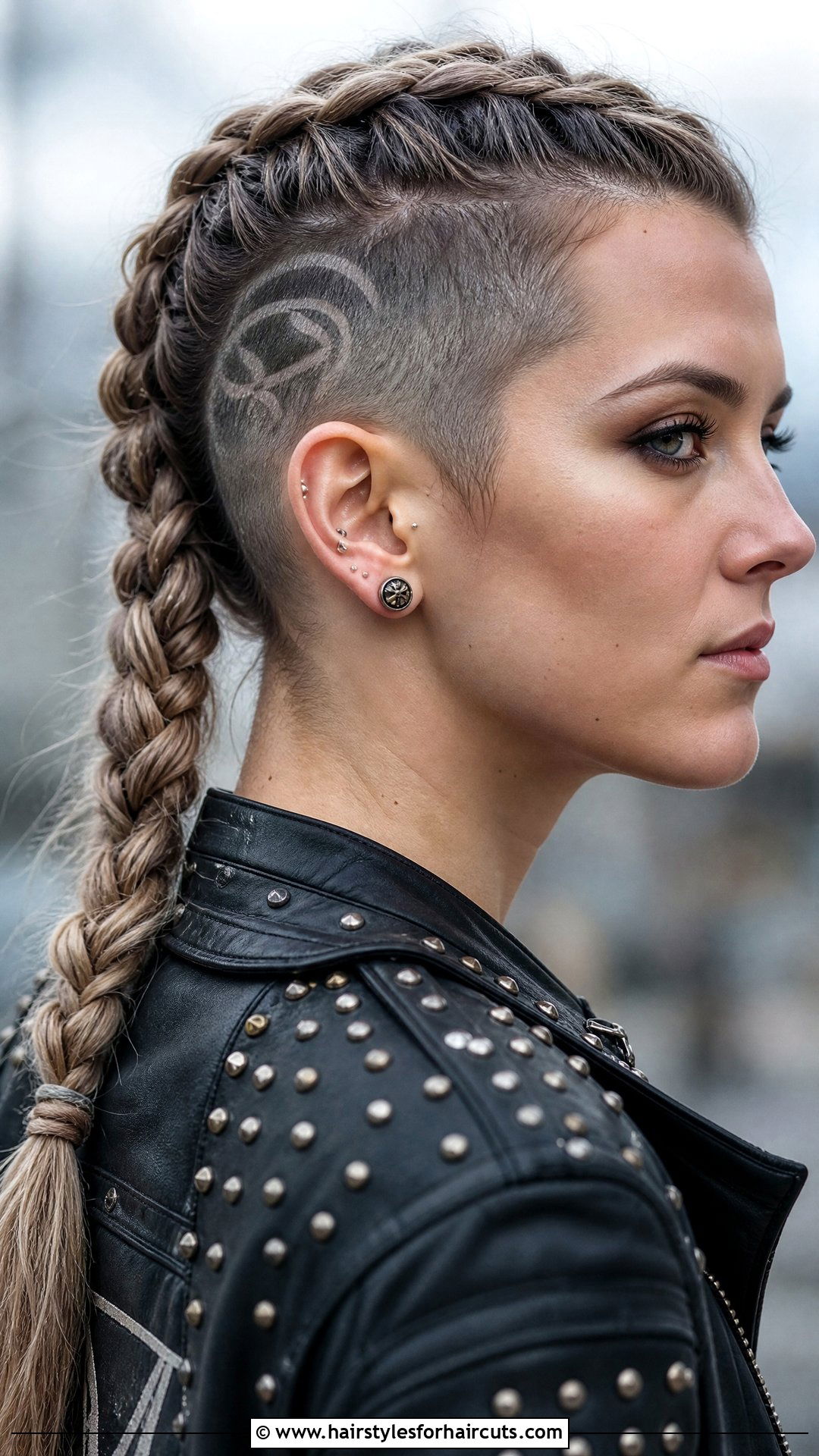 Viking Undercut With Braid - 25 womens viking hairstyles - 25 womens viking hairstyles