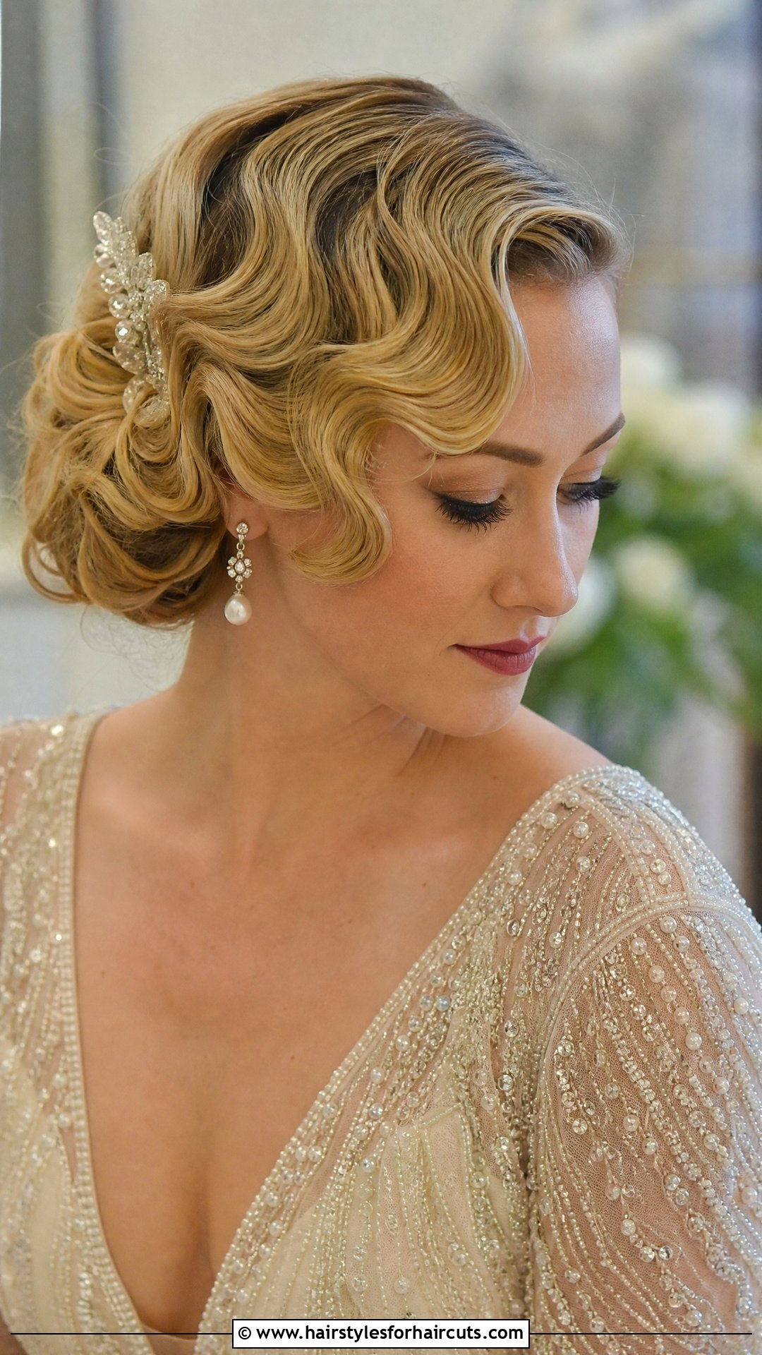 Vintage Finger Wave Wedding Updo - 25 wedding updo hairstyles - 25 wedding updo hairstyles