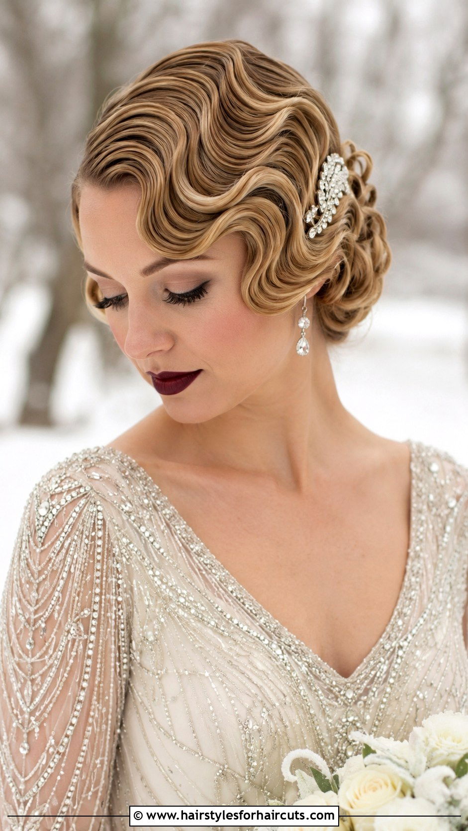 Vintage Finger Waves Wedding - 25 bridal hairstyles for medium hair - 25 bridal hairstyles for medium hair