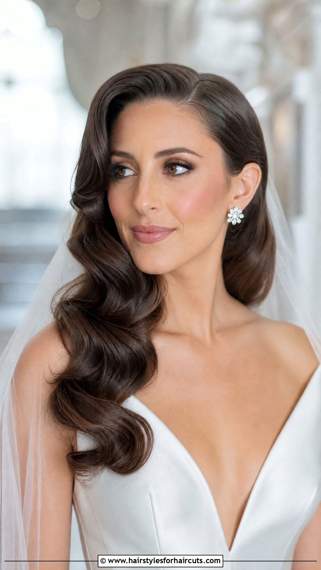 Vintage Hollywood Waves Wedding Hairstyle Down - 25 wedding hairstyles down - 25 wedding hairstyles down