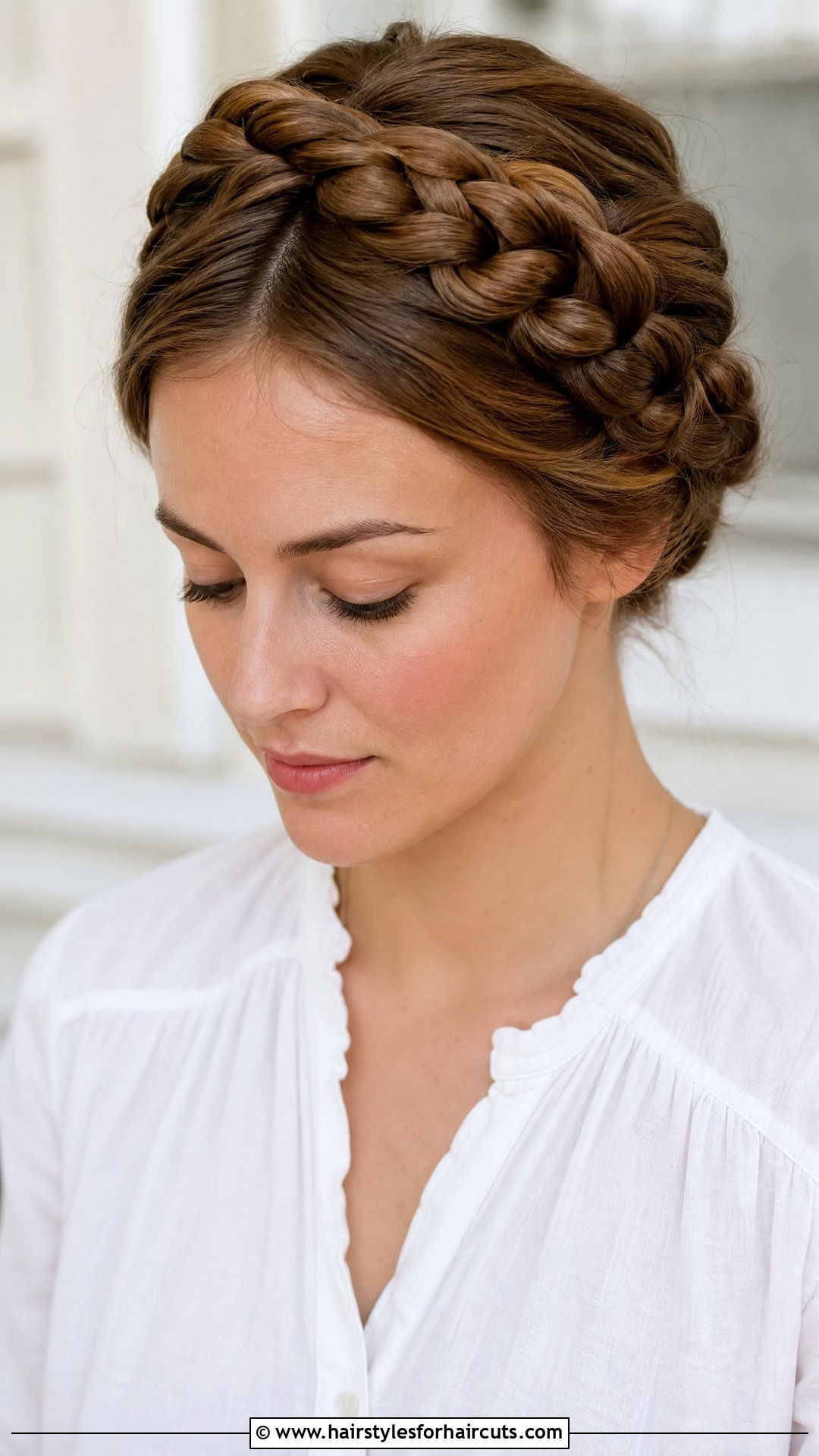 Vintage Milkmaid Braid Updo - 25 vintage updo hairstyles for long hair - 25 vintage updo hairstyles for long hair