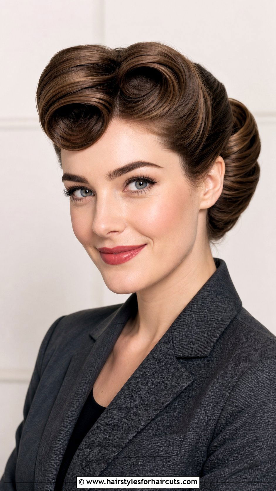 Vintage Roll Updo - 25 grandma hairstyles for long hair - 25 grandma hairstyles for long hair