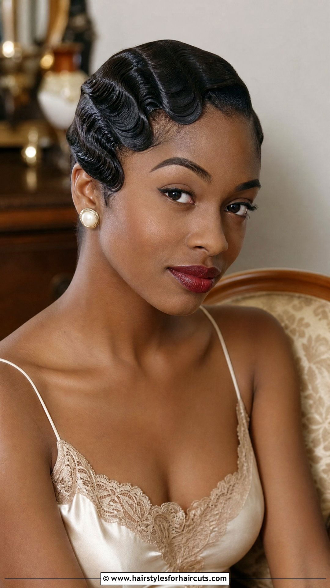 Vintage Wave Wrap Hairstyle - 25 wrap hairstyles for black hair - 25 wrap hairstyles for black hair
