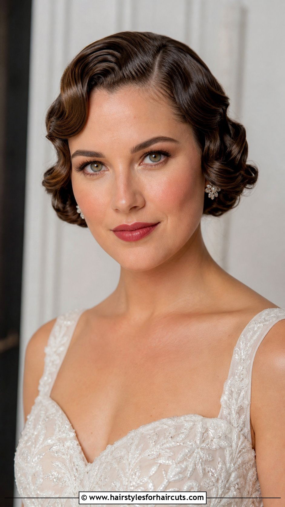 Vintage Waves Short Wavy Bridal Hair - 25 wedding hairstyles for short wavy hair - 25 wedding hairstyles for short wavy hair