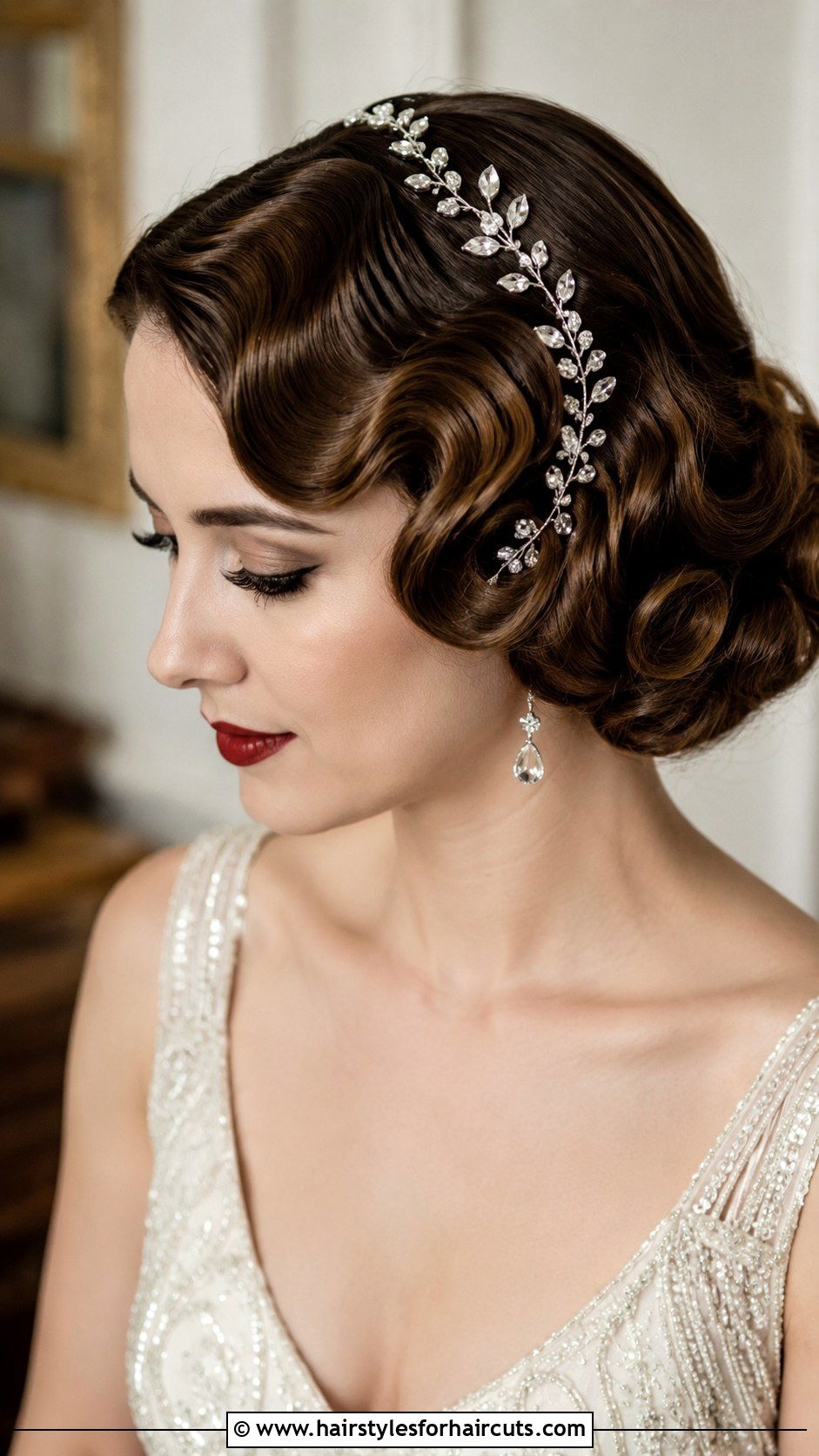 Vintage Waves Wedding Hair Vine - 25 hair vine wedding hairstyles - 25 hair vine wedding hairstyles