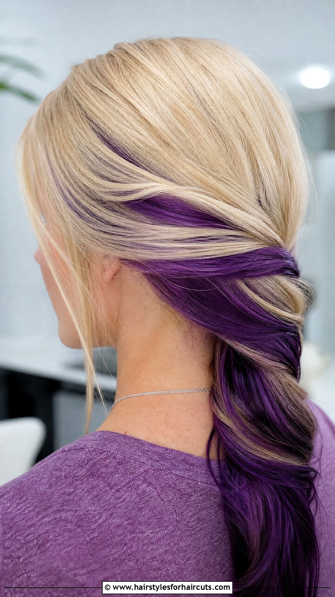 Violet Halo Underlights On Blonde Hair - 25 halo hairstyles color - 25 halo hairstyles color