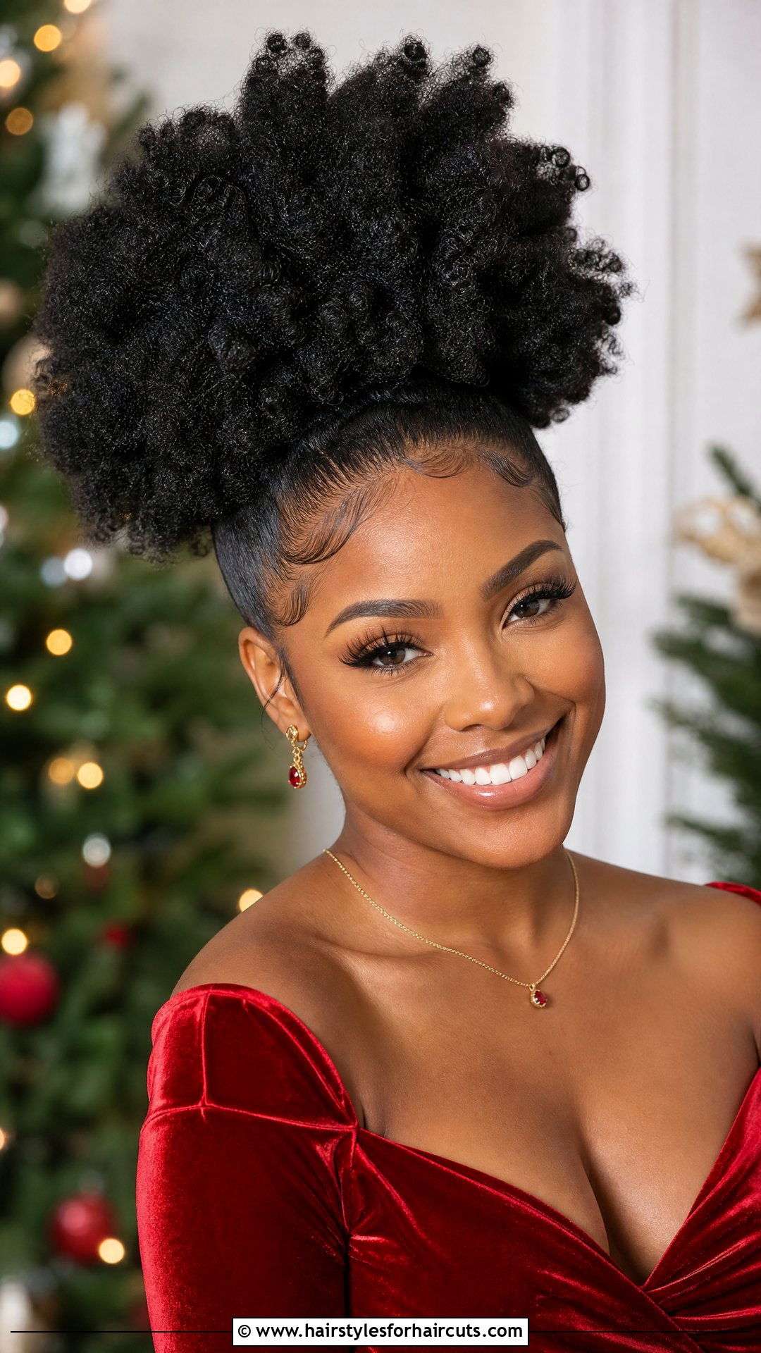 Voluminous Afro Puff - 25 holiday hairstyles - 25 holiday hairstyles