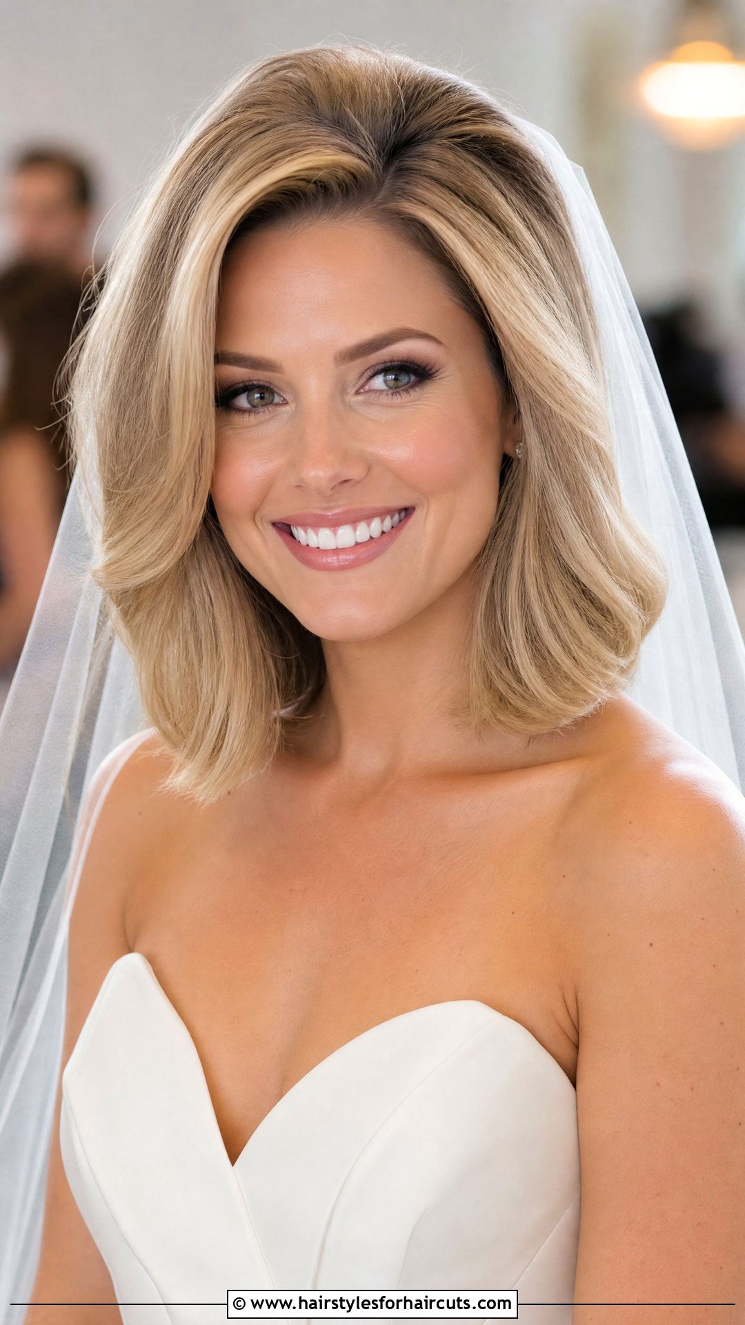 Voluminous Blowout Bob Wedding Hair - 25 wedding hairstyles for bobbed hair - 25 wedding hairstyles for bobbed hair