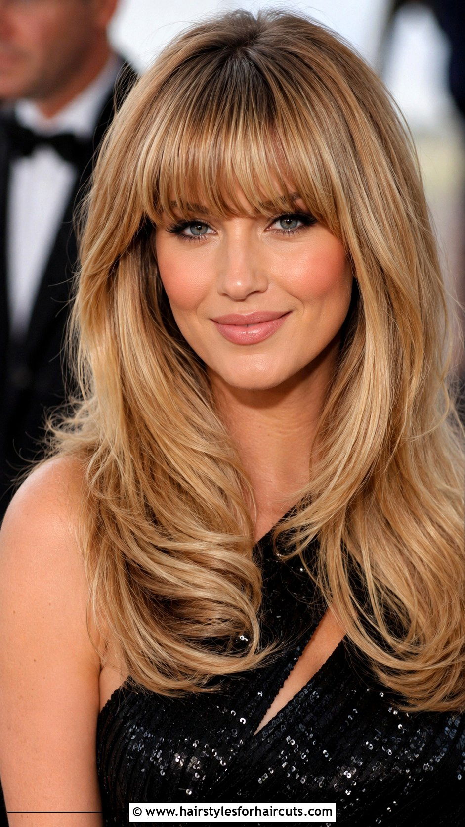 Voluminous Blowout With Bangs - 25 haircuts for big forehead - 25 haircuts for big forehead