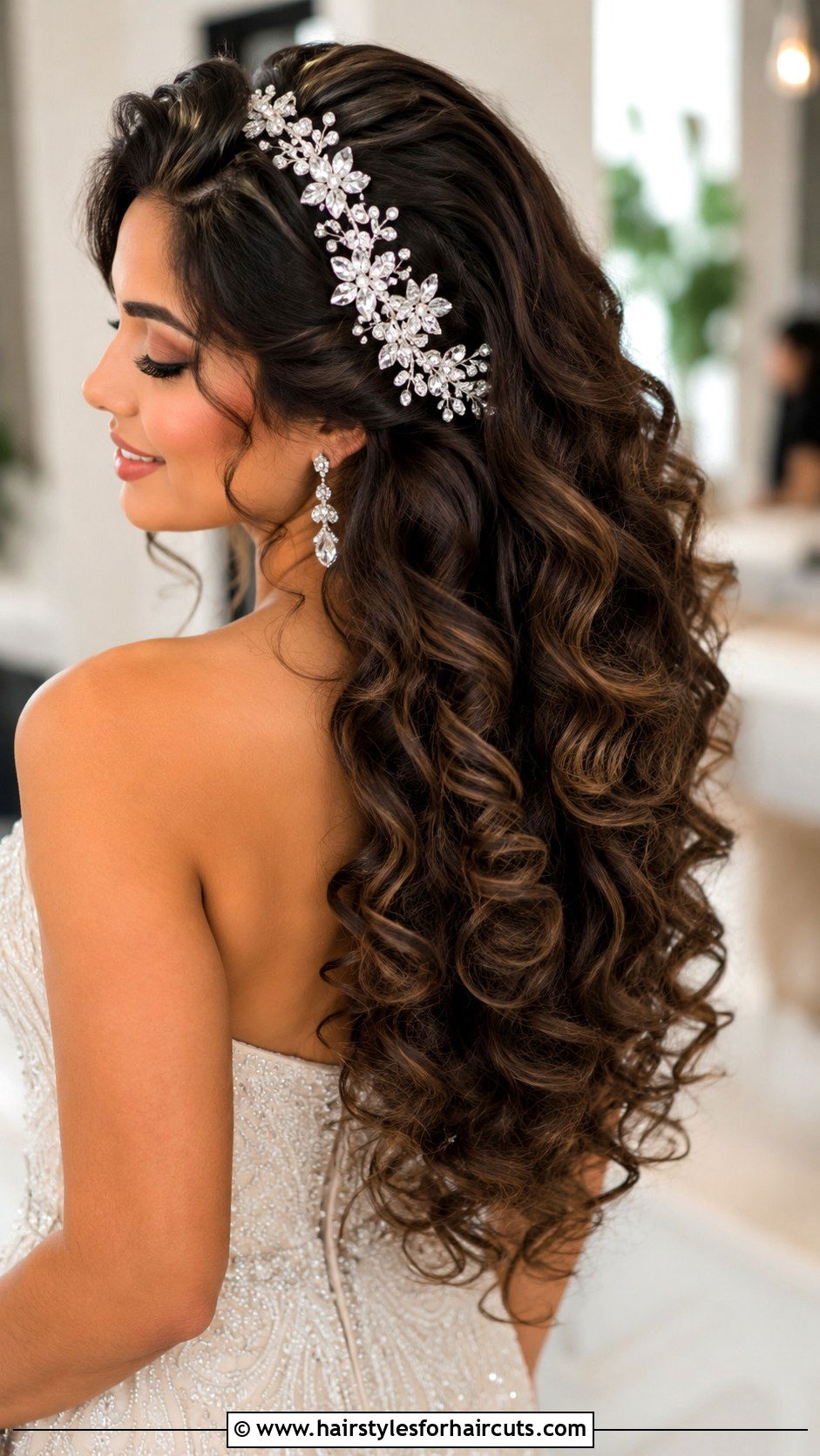 Voluminous Curls Wedding Hair Vine - 25 hair vine wedding hairstyles - 25 hair vine wedding hairstyles