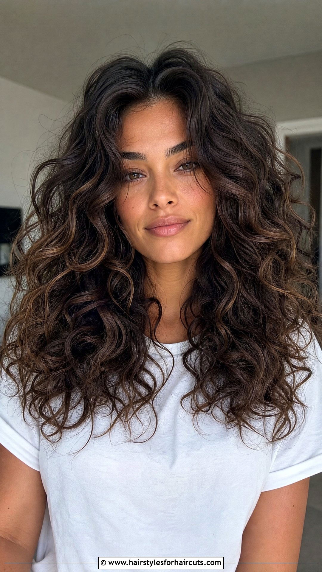 Voluminous Curly Hair With Middle Part - 25 hippie hairstyles for curly hair - 25 hippie hairstyles for curly hair