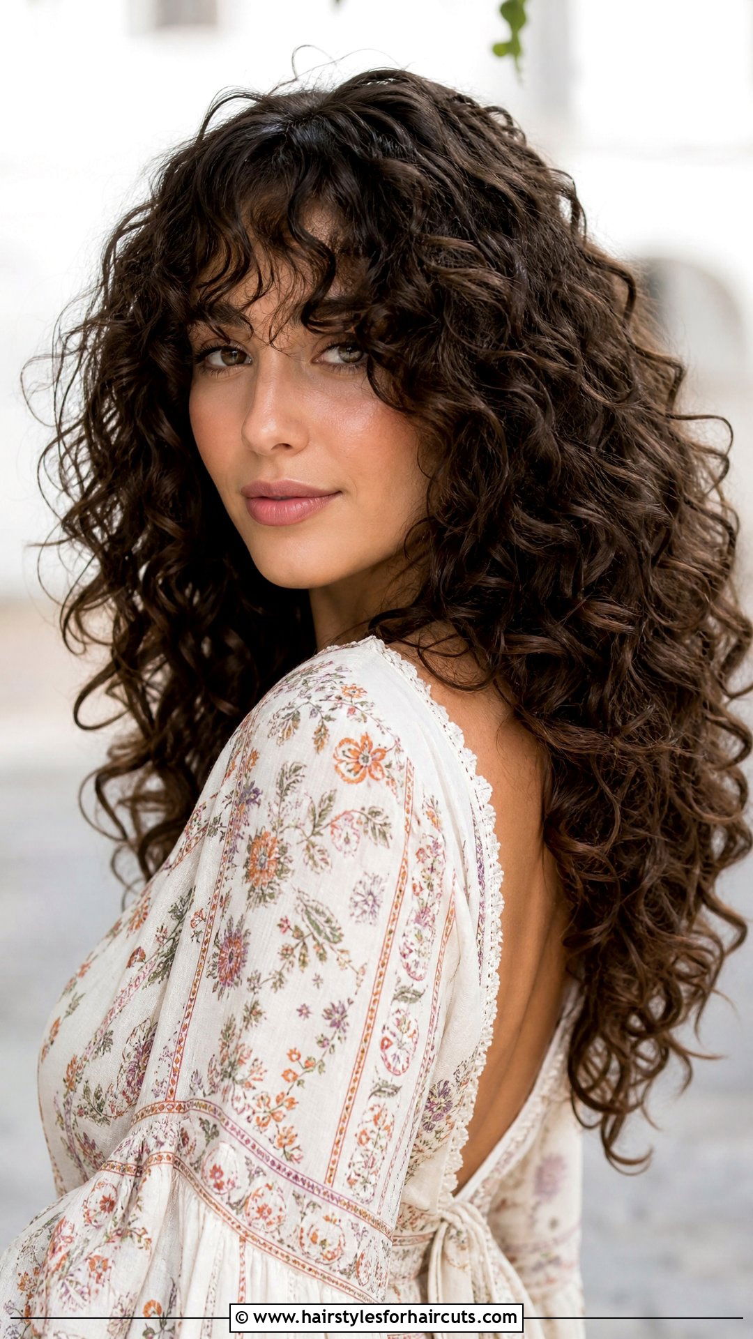 Voluminous Curly Hair With Wispy Bangs - 25 hairstyles with bangs for curly hair - 25 hairstyles with bangs for curly hair