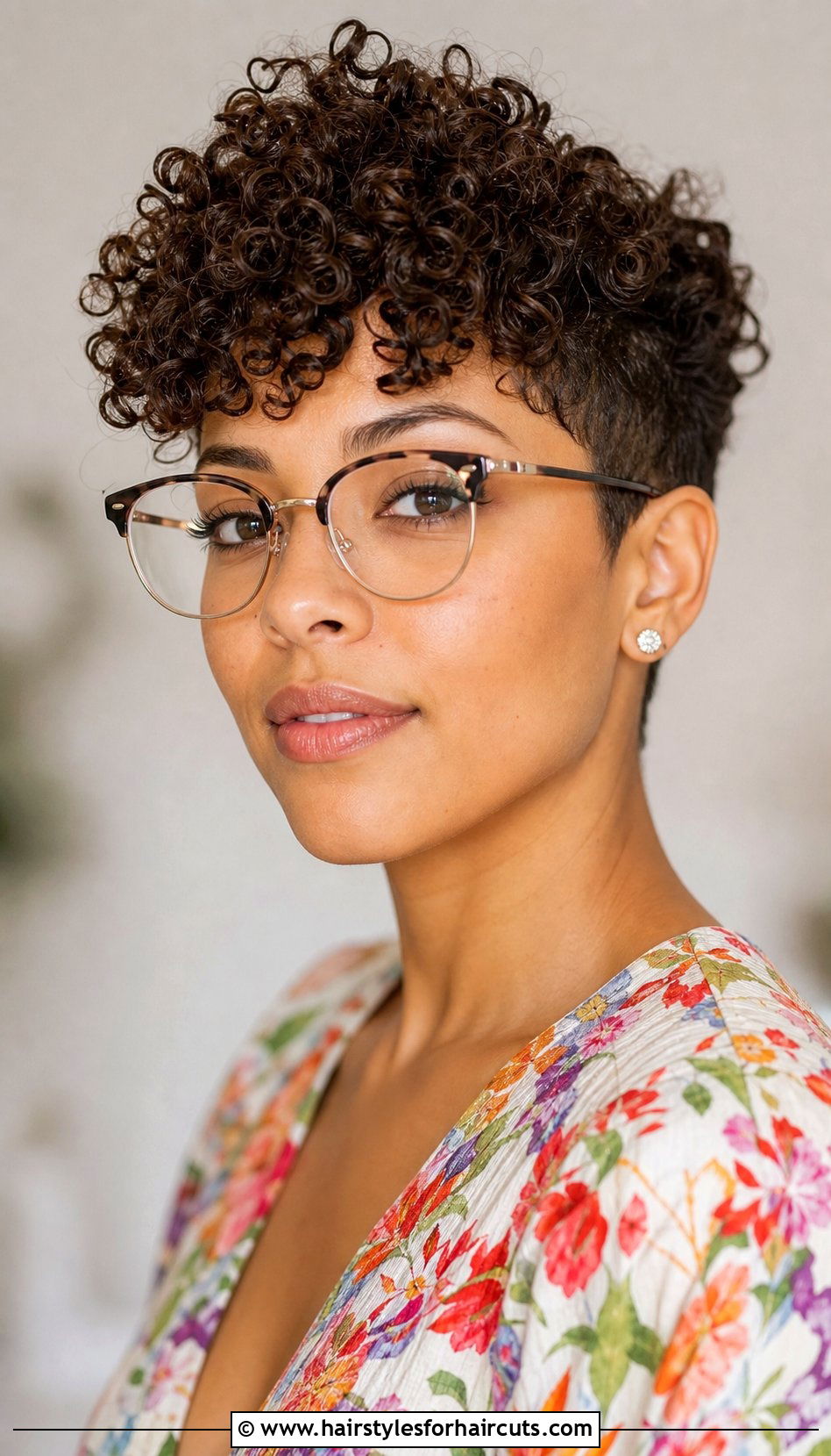 Voluminous Curly Pixie - 25 hairstyles over 70 with glasses - 25 hairstyles over 70 with glasses
