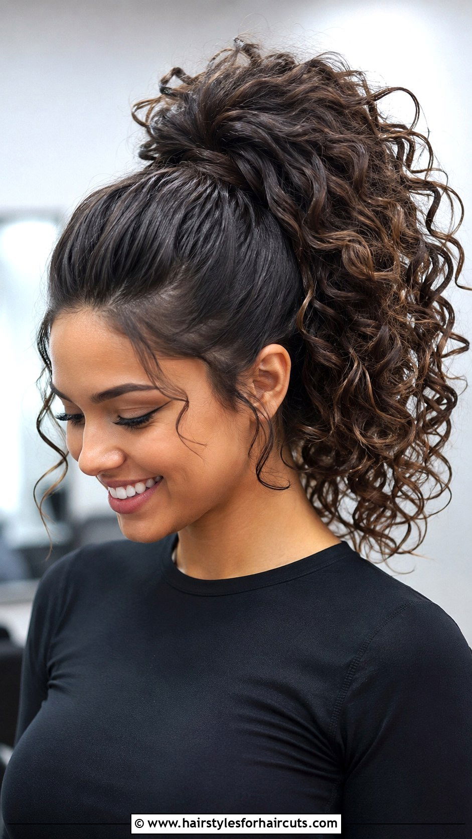Voluminous Curly Ponytail - 25 birthday hairstyles for curly hair - 25 birthday hairstyles for curly hair