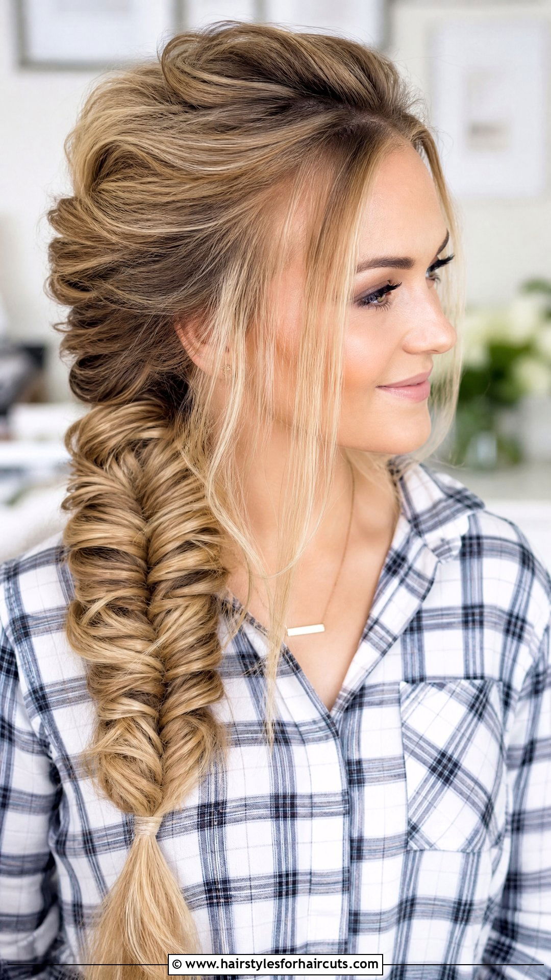 Voluminous Fishtail Braid - 25 pump hairstyles - 25 pump hairstyles
