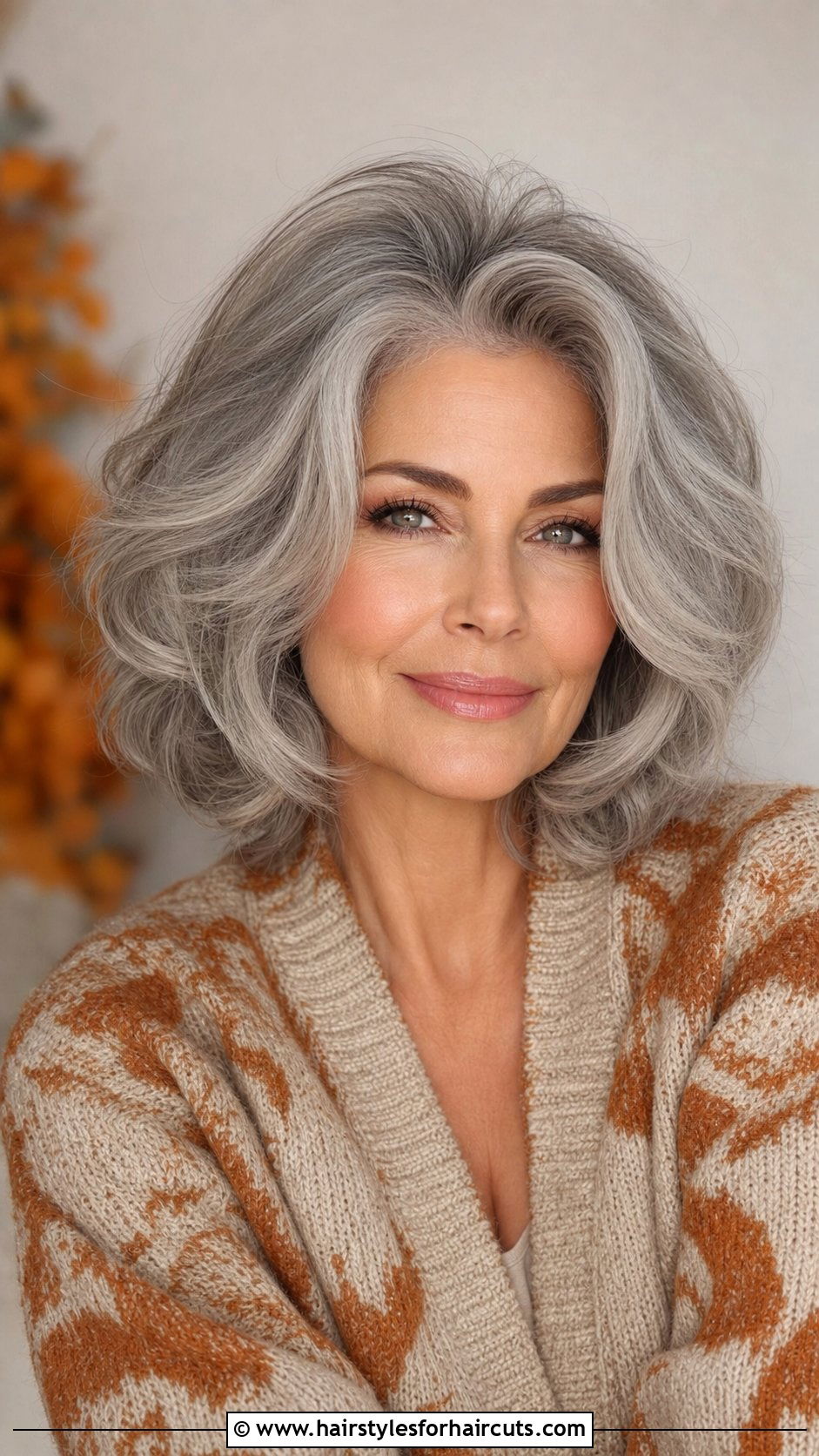 Voluminous Gray Bob - 25 bob natural gray hairstyles - 25 bob natural gray hairstyles