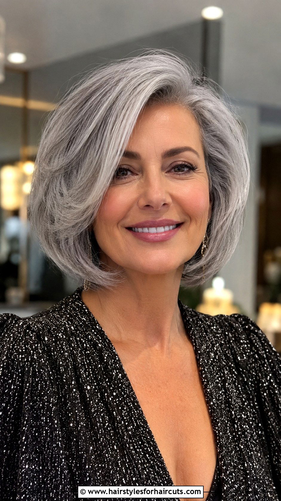 Voluminous Grey Bob - 25 bob hairstyles grey hair - 25 bob hairstyles grey hair