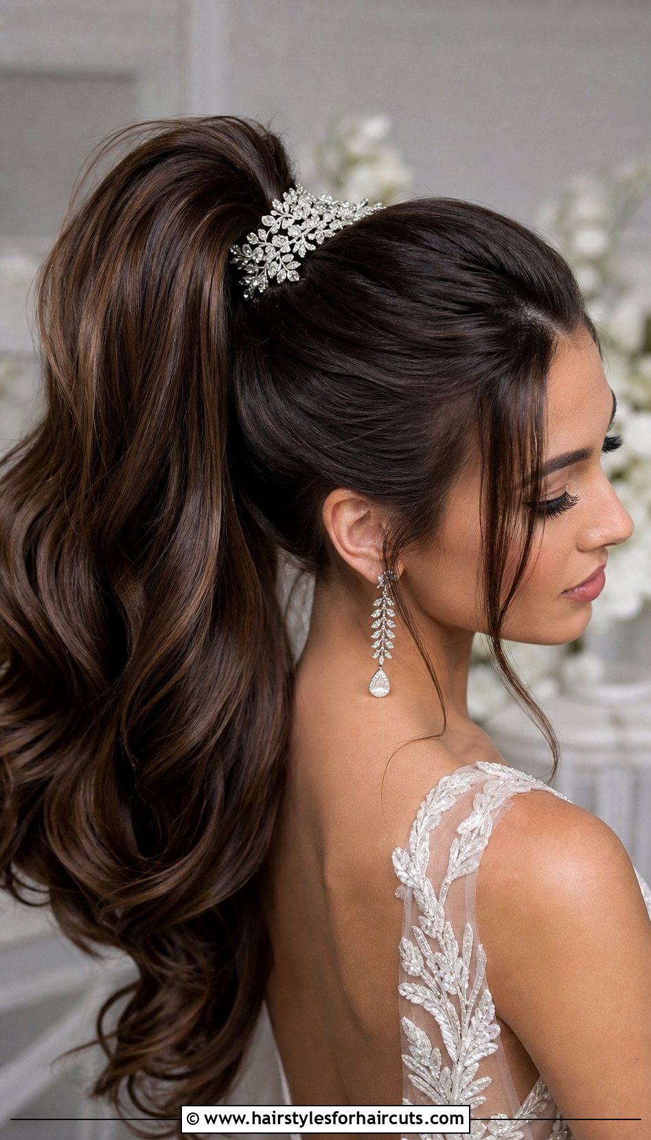 Voluminous Ponytail With Bridal Hairpiece - 25 modern indian wedding hairstyles for long hair - 25 modern indian wedding hairstyles for long hair