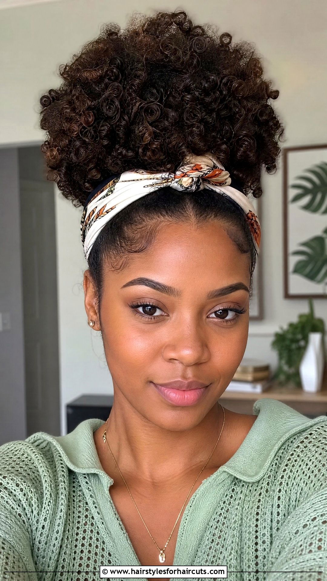 Voluminous Scarf Puff - 25 scarf hairstyles - 25 scarf hairstyles