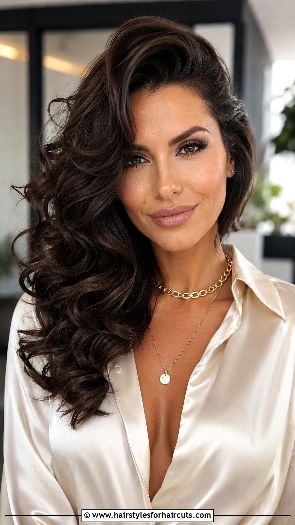 Voluminous Side Part Curls - 25 big curly hairstyles for long hair - 25 big curly hairstyles for long hair