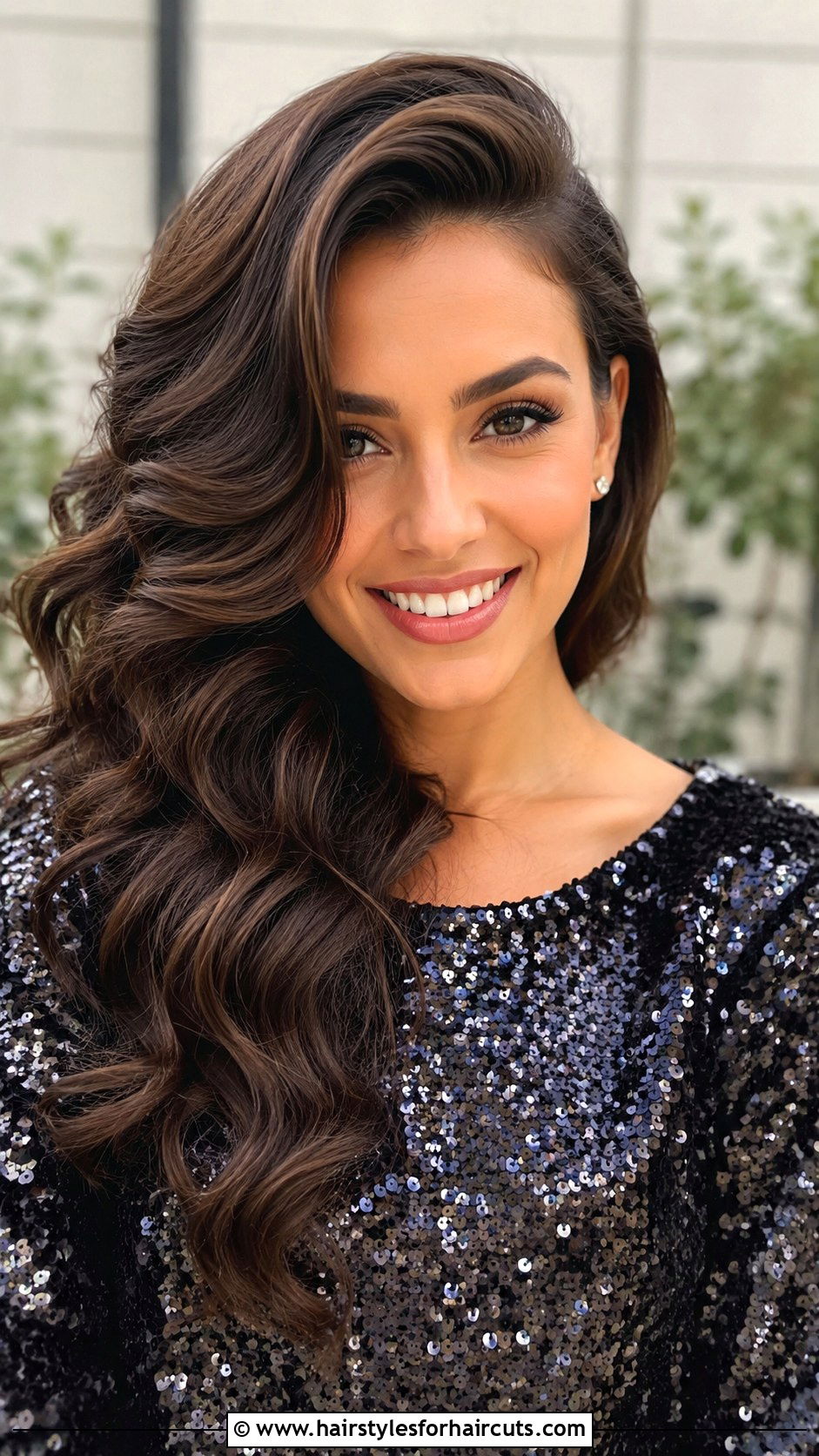 Voluminous Side Swept Curls - 25 extension hairstyles - 25 extension hairstyles