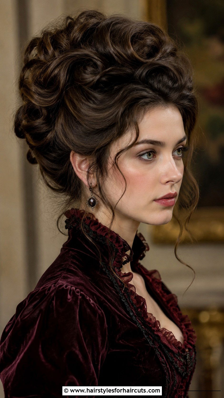 Voluminous Victorian Updo - 25 masquerade hairstyles for long hair - 25 masquerade hairstyles for long hair