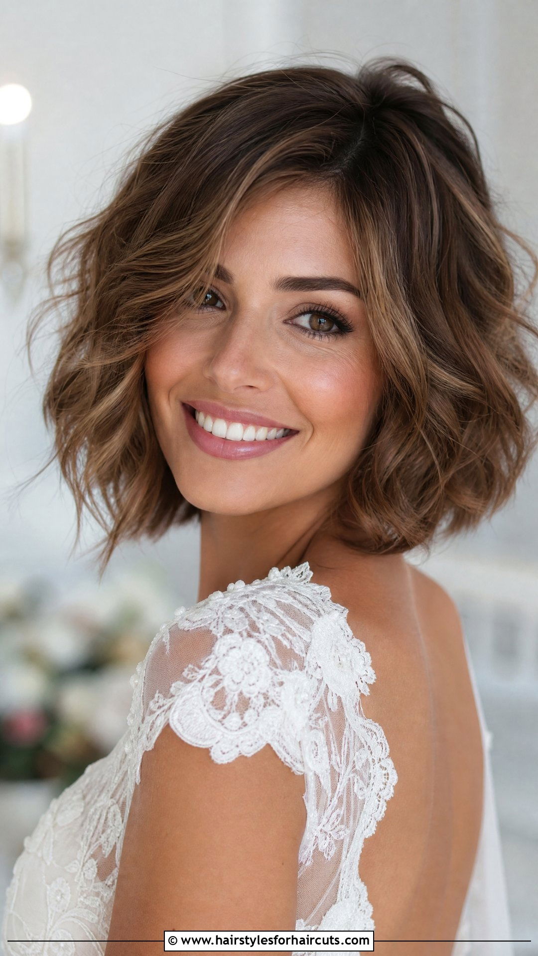 Volumized Bob With Loose Curls - 25 wedding hairstyles for short thin hair - 25 wedding hairstyles for short thin hair