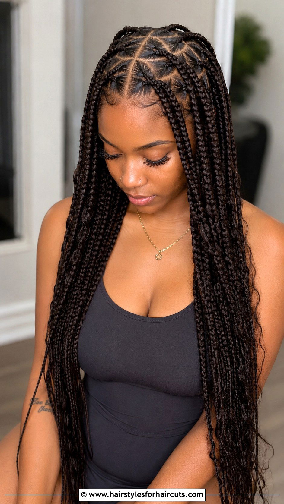 Waist Length Triangle Braids - 25 hairstyles for waist length hair - 25 hairstyles for waist length hair